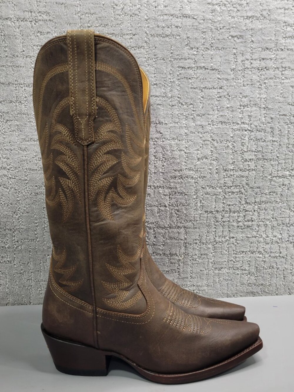 Tecovas The Annie Women's Size US 7B Cafe Goat Leather Cowgirl 14" Boots - Picture 2 of 9